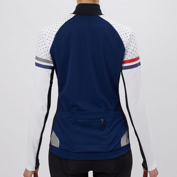 Women's Jersey - Full Sleeve Navy Pin Dot