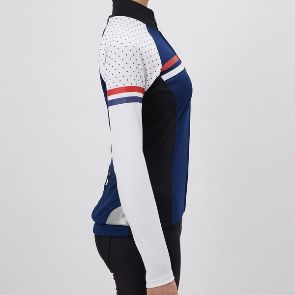 Women's Jersey - Full Sleeve Black Pin Dot